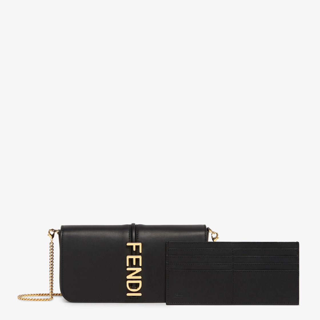 FENDI Fendigraphy Wallet On Chain Black leather wallet - Image 3
